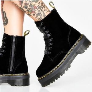 velvet doc martens womens